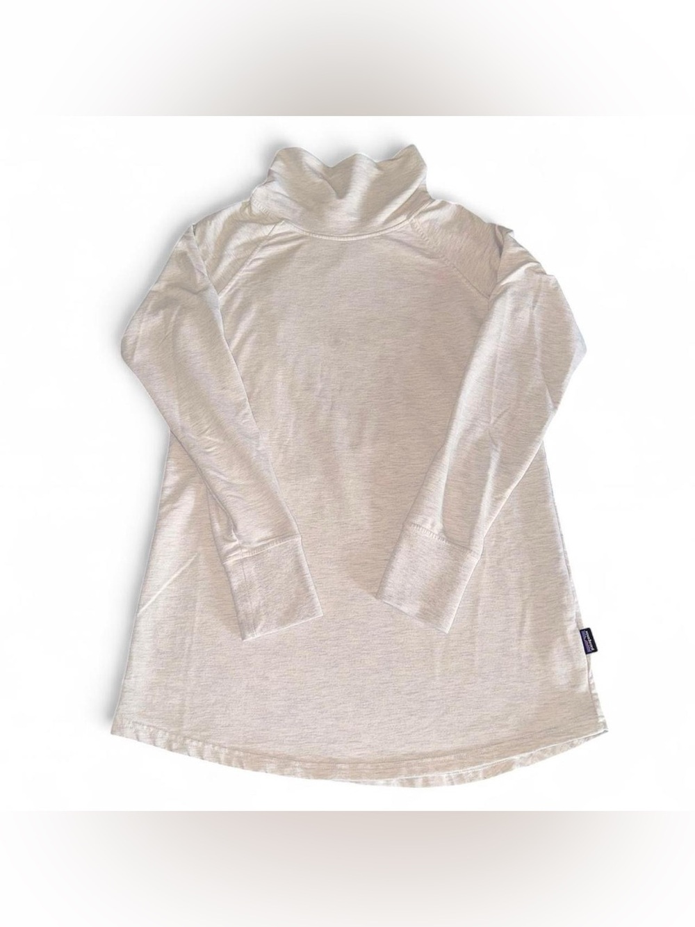 Woman’s Cream Turtleneck Long-Sleeve Top